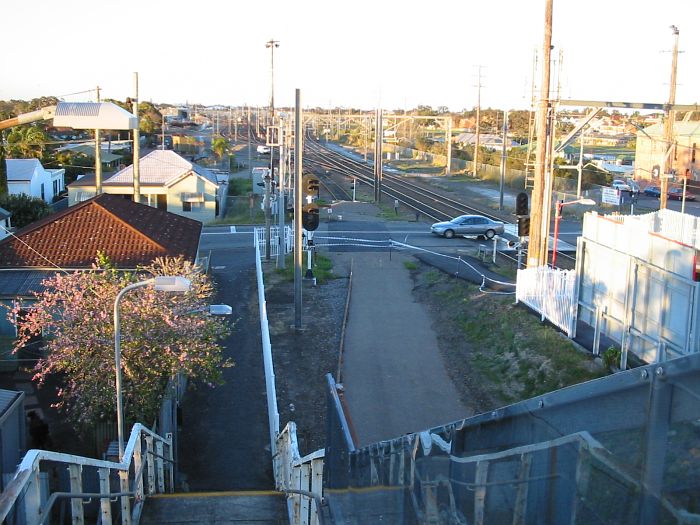 
The view looking north.  The remains of the Down Relief line are in the
centre, with Broadmeadow Yard in the distance.
