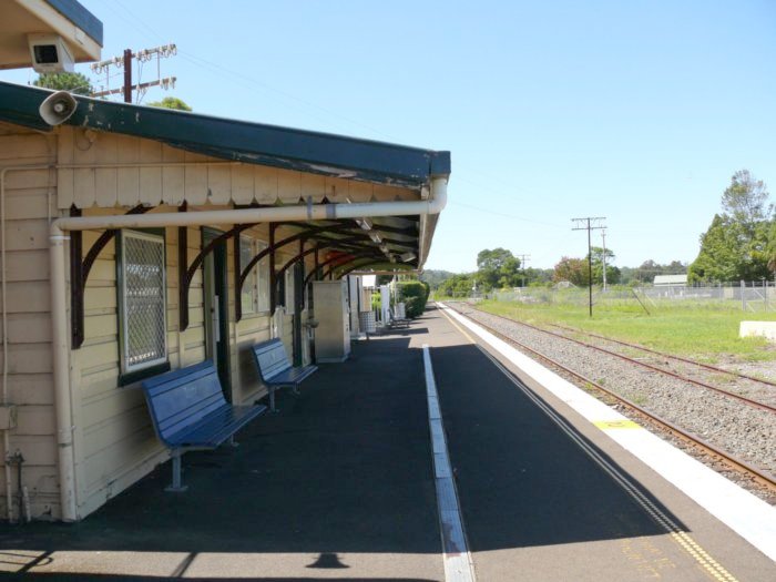The view looking north along the platform.