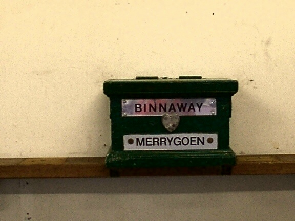 
The staff holder and ticket box for the Binnaway - Merrygoen section
(the staff is in use).
