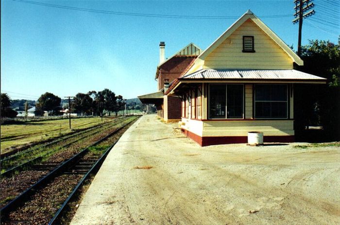 
The view looking east at the signal box, which is still in use.

