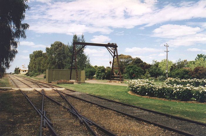 
The gantry crane and surviving yard trackwork.  The station is in the left
distance.
