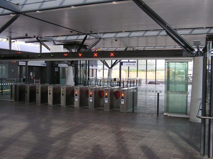 The new concourse at the station entrance.