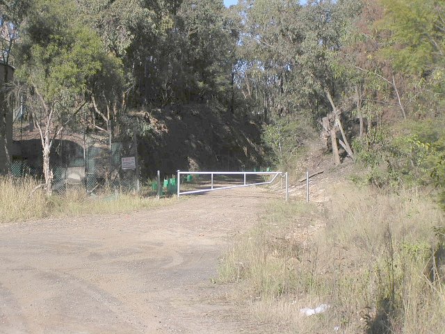 A view of the old railway formation heading towards the original Glenbrook tunnel (under current Gt Western Hwy alignment) from Governors Drive.