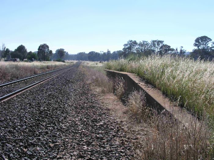 
The remains of a short platform, looking West.
