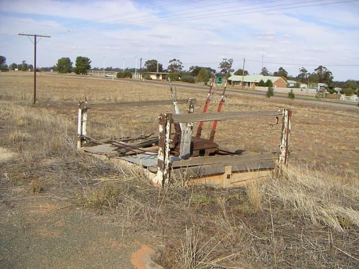 
The remains of the A lever frame on the platform.

