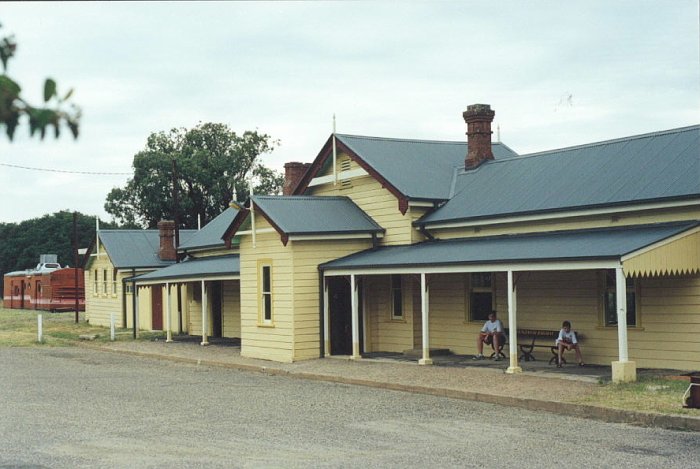 The road-side view of the restored station building.