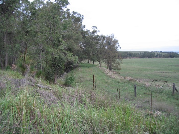 The remains of the formation from before the Main North was diverted around Lake Liddell.