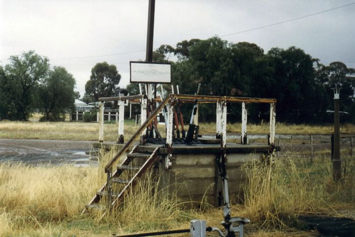 
The A Frame with diagram at Lockhart, with the lever H just in front of
it.
