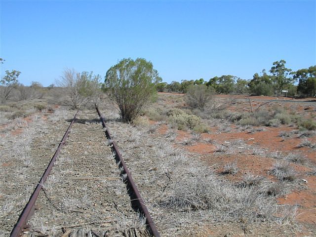 No trace remains of the one-time station at Marooma.  This is the view looking towards Nyngan. 