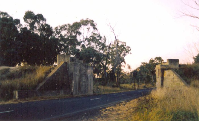 Supports for an abandoned bridge on the branch line to Gulgong.