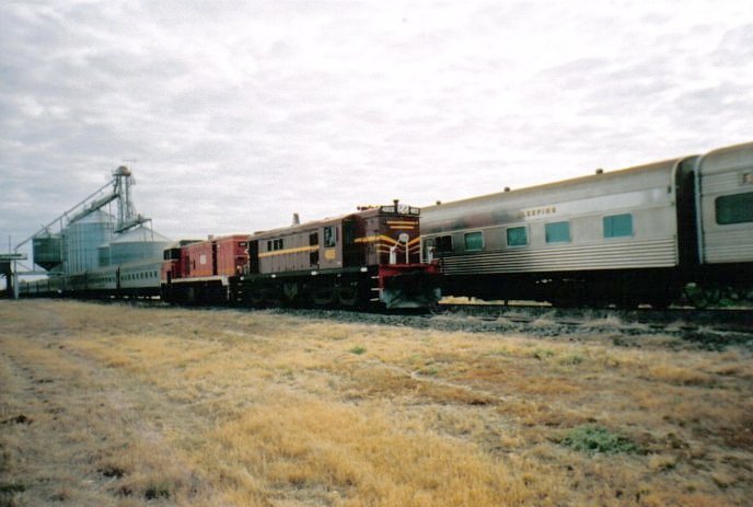 The RTM's Southern Aurora train has stopped here while on tour.