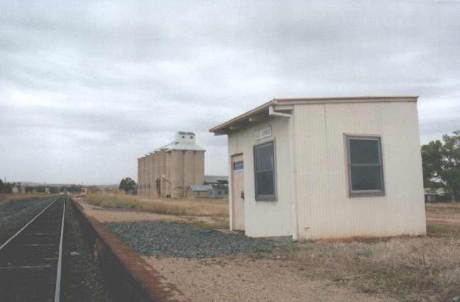 
A close-up of the safe working hut on the platform looking back to Junee.
