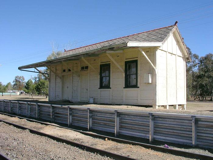 
A view of the station building, with recently replaced platform facing.
