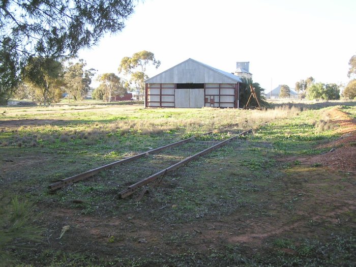 A closer view of the where the rails end, just north of Urana Road.