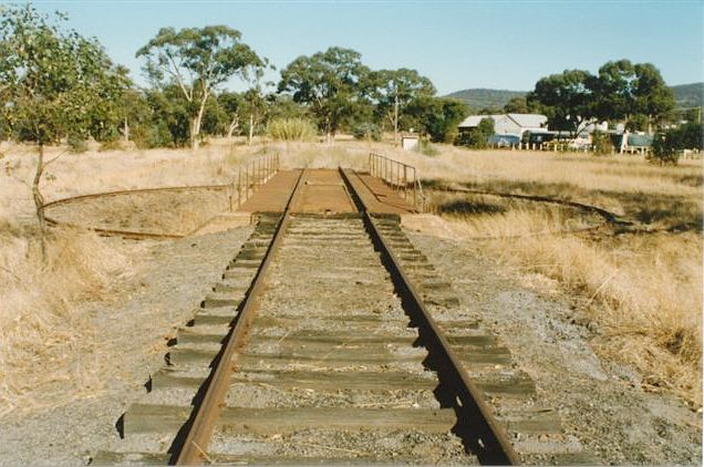 The turntable, looking towards the end of the loco siding.

