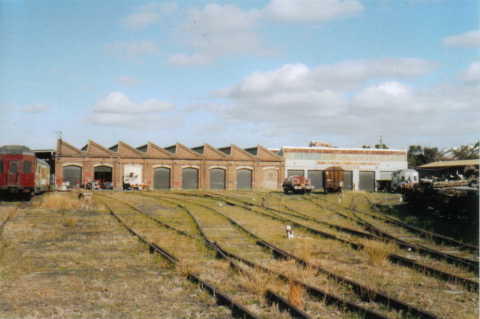 This is a view of the old Suburban Car Workshops at Redfern looking in the direction of Macdonaldtown. The yard and shed is barely a shadow of its former self in railway's heyday. There are rumours that this site is soon to be redeveloped.