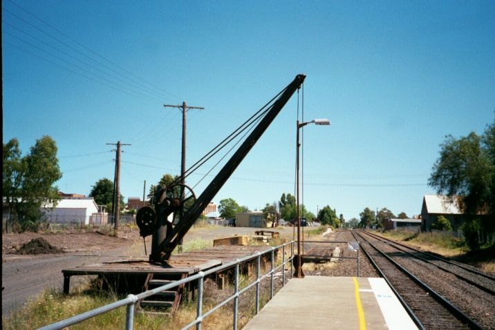 
The goods crane is still present, just beyond the southern end of the
station.
