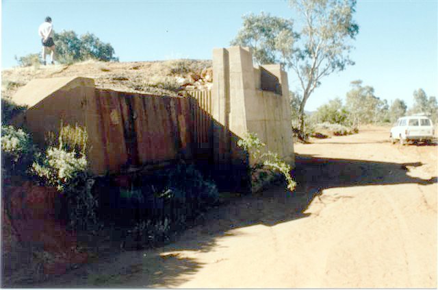 A bridge abutment on the Broken Hill side of Silverton.