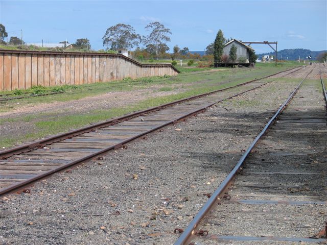 The view looking south across towards the goods loading bank.