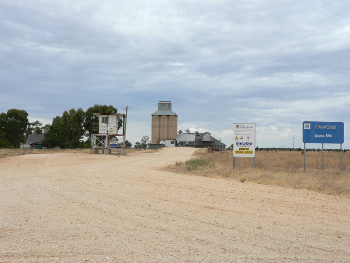 The road entrance to the silo facility.