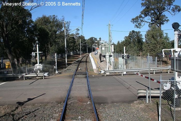 Vineyard Station and level crossing at the Richmond end of the station.