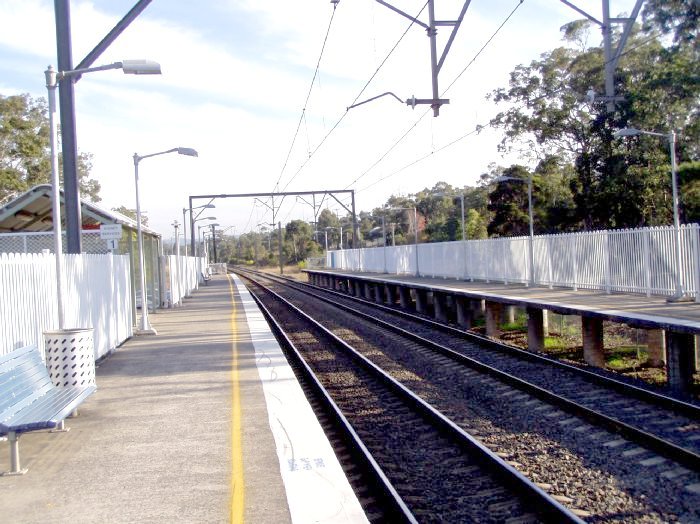 The view looking south along platform 1.