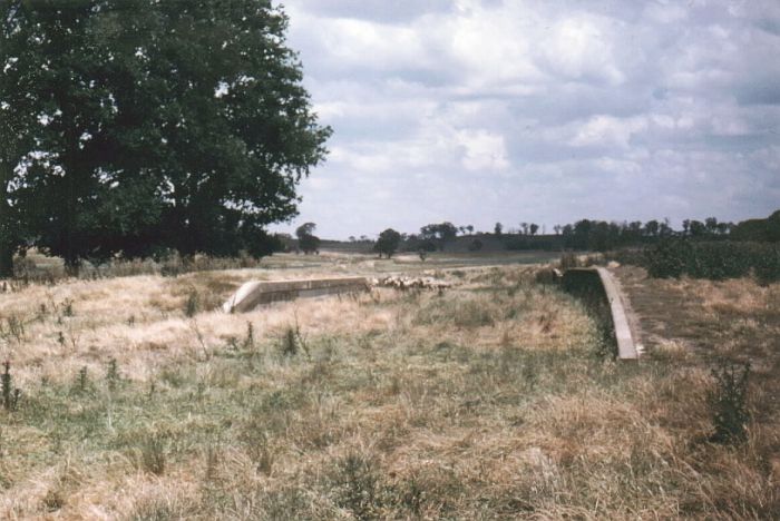 
The passenger platform (left) and loading bank (right) are still visible 
in this 1980 photograph of the area.  This view is looking back towards
Roslyn.
