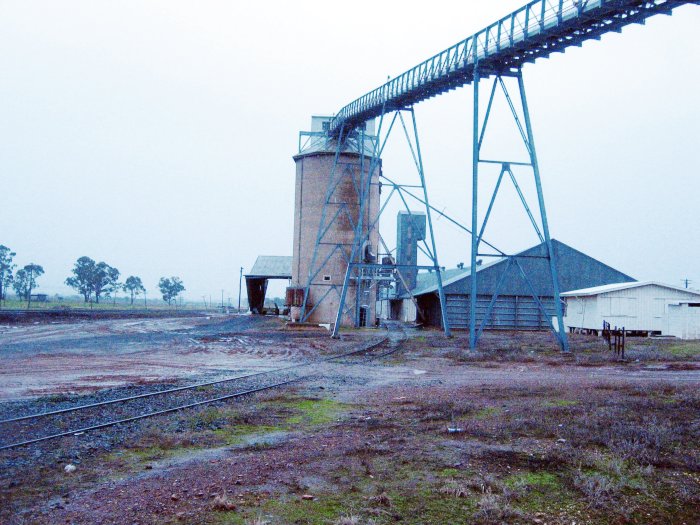The view looking north along the silo siding.