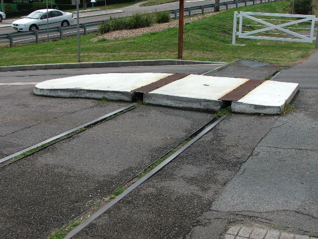 An unusual level crossing arrangement as the line crosses near Dibbs Street,