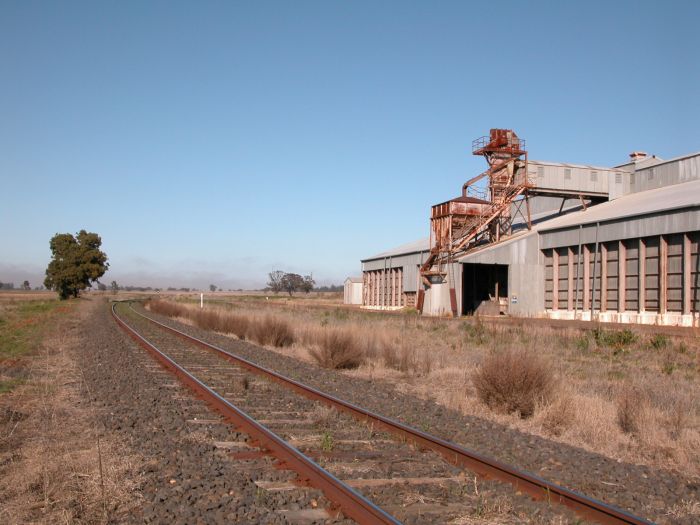
All that remains is a large grain facility.  The station was located at
the position of the tree in the distance.
