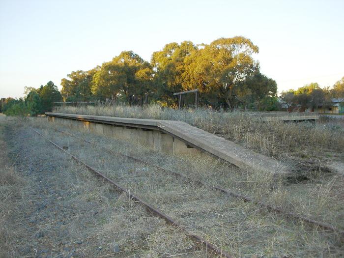 The view looking along the platform in the direction of Culcairn.