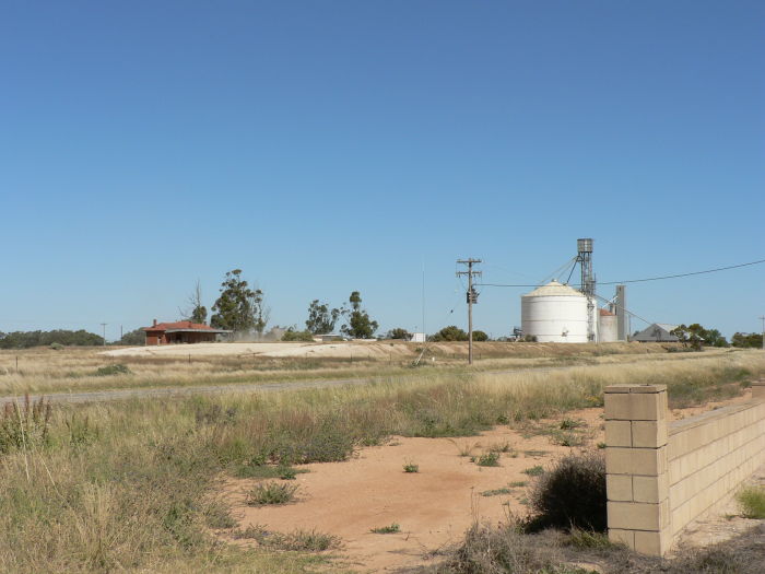 The view looking north towards the station and silos.