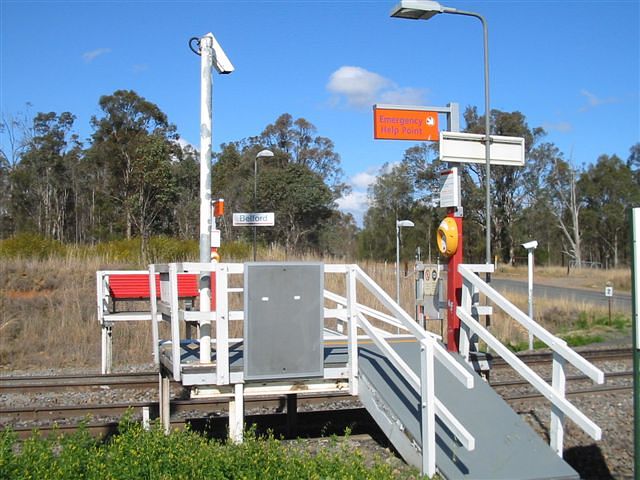 
The pair of short platforms which make up Belford station.
