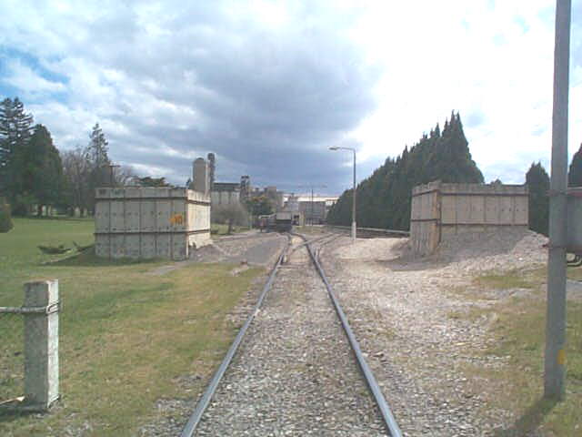 
The track leading up to the yard at the cement works.
