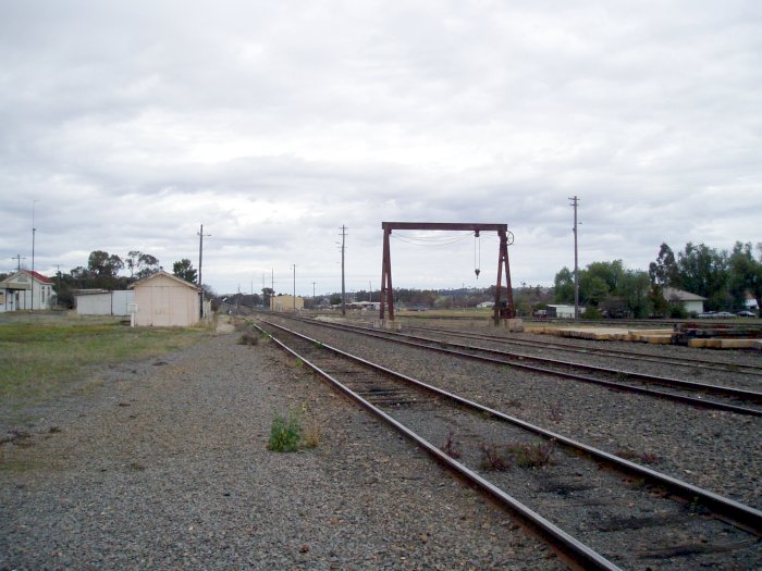 The view looking up the yard. The one-time goods shed was located on the far right.