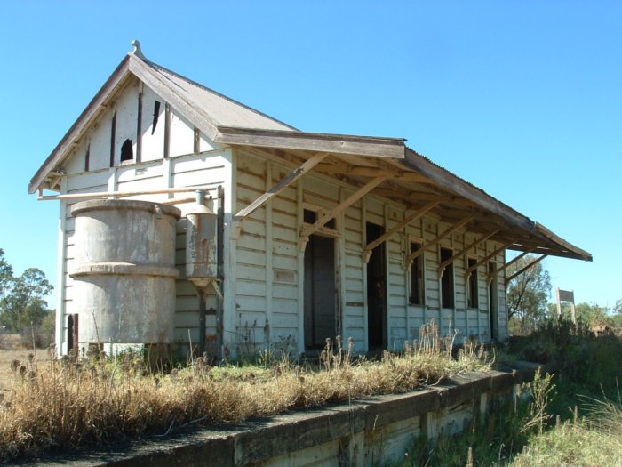 A closer view of the down end of the station building.