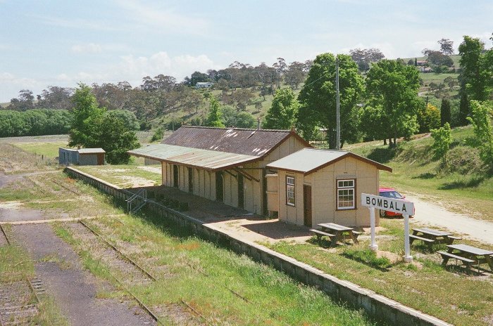 Both buildings are reasonably intact, and the station building includes a small display of historic photographs in the waiting room.