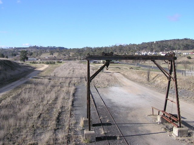 A view of the gantry crane looking north.