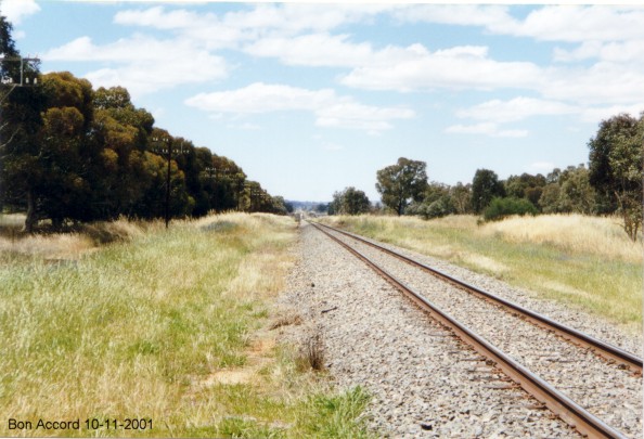 
Nothing remains at the site.  The station and loop were located on the
right hand side in this view looking north.
