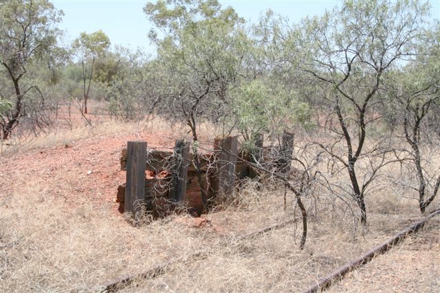 The remains of a small loading platform on the siding.