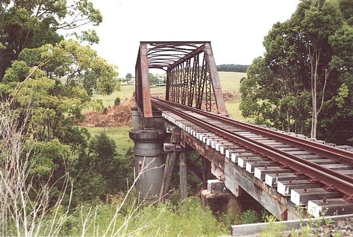 
The bridge at the down end of Booyong Station.

