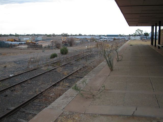 
The view looking along the platform in the direction of the end of the line.
