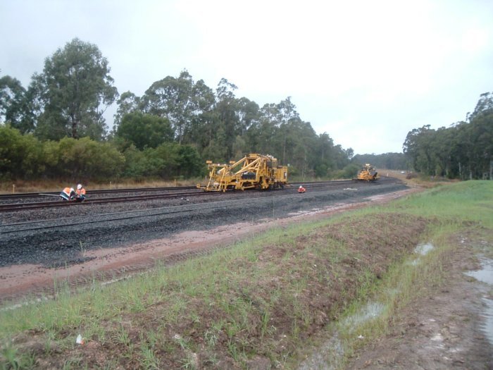 Several track maintenance machines are being used for this trackwork.