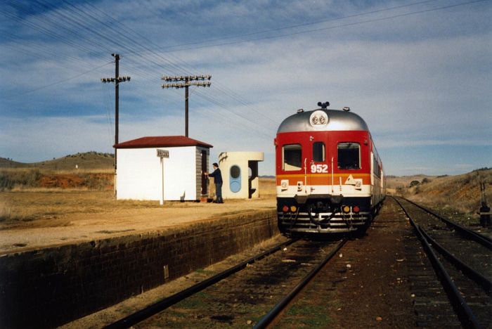 
One of the final runs of the Canberra Monaro Express has paused at Bredbo.
