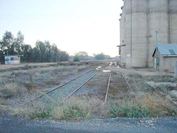 The view looking back up the line in the direction of Corowa.