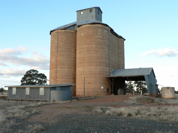 The road side view of the silos.