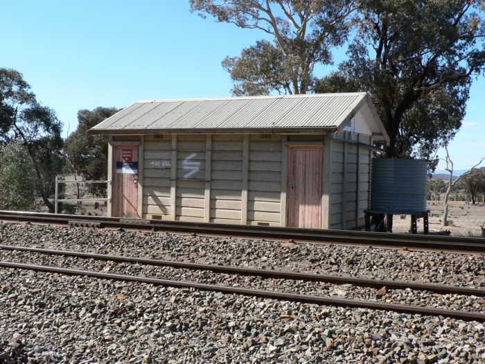 The staff hut on the southern side of the crossing loop.