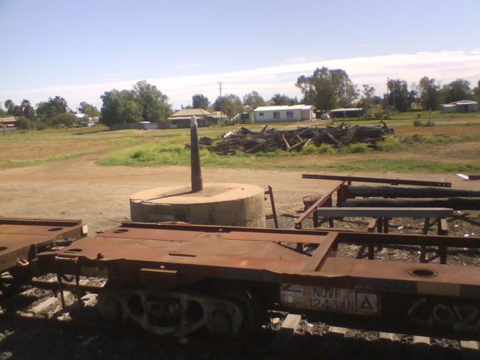 The remains of the jib crane, next to the base of the former goods shed.
