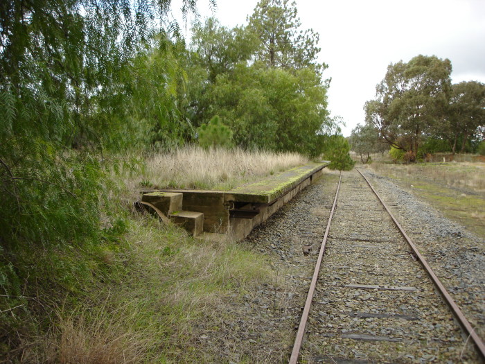 The view of the  platform looking back up towards Culcairn.