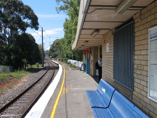 
The view looking north along the platform.
